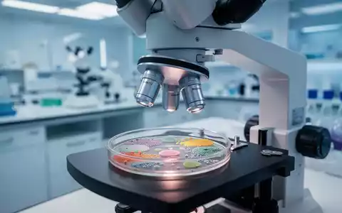 Mikroskopische Aufnahme von Bakterienkulturen in einem modernen Labor zur Veranschaulichung der Mikrobiom-Forschung. - Foto: über boerse-global.de