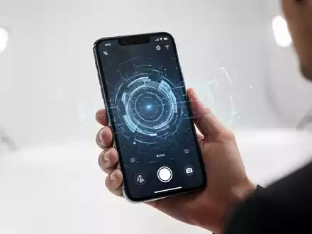 Nahaufnahme eines modernen Smartphones mit professioneller KI-Kamera-Oberfläche in hellem, minimalistischem Umfeld. - Foto: über boerse-global.de