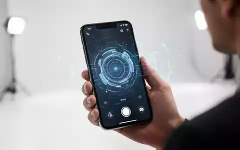Nahaufnahme eines modernen Smartphones mit professioneller KI-Kamera-Oberfläche in hellem, minimalistischem Umfeld. - Foto: über boerse-global.de