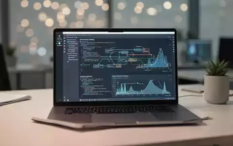 Laptop-Bildschirm mit Daten zu automatisierter Software-Tests und Code-Pipelines in einem professionellen Büro. - Foto: über boerse-global.de