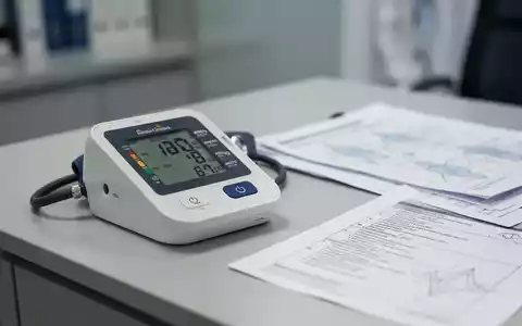 Ein Blutdruckmessgerät auf einem Schreibtisch in einer Arztpraxis neben einem medizinischen Bericht. - Foto: über boerse-global.de