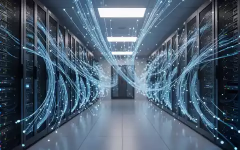 Modernes Rechenzentrum mit leuchtenden Serverracks, die Cloud-Infrastruktur und KI-Wachstum symbolisieren. - Foto: über boerse-global.de