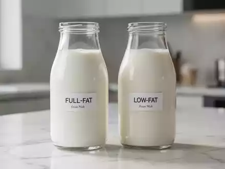 Zwei Glasflaschen mit Milch auf einer KĂŒchenarbeitsplatte bei hellem, natĂŒrlichem Licht. - Foto: ĂŒber boerse-global.de