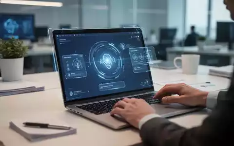 Ein moderner Laptop auf einem Schreibtisch zeigt eine KI-Sprachschnittstelle, symbolisiert freihändige Desktop-Integration und Produktivität. - Foto: über boerse-global.de