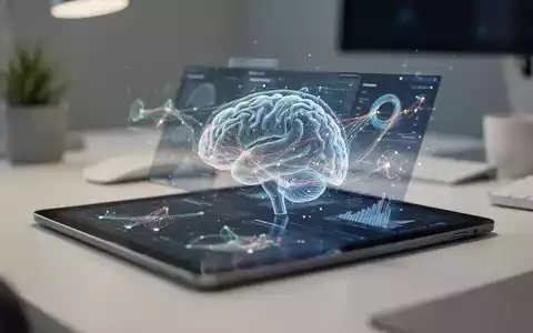 Tablet mit abstrakten neuronalen Netzwerkdaten zur psychischen Gesundheitsforschung in einem professionellen Büro. - Foto: über boerse-global.de