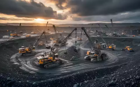 Moderne Graphit-Mine mit schwerem Gerät bei dramatischem Licht. - Foto: über boerse-global.de