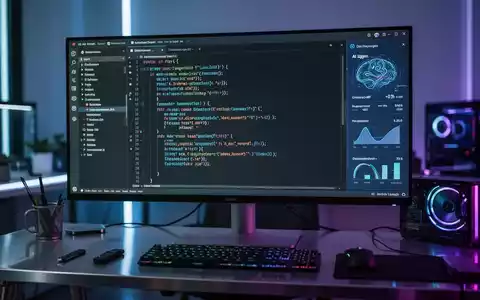 Moderner Softwareentwicklungs-Arbeitsplatz mit Code-Editor, KI-Agenten-Panels und Diff-Statistiken auf einem Bildschirm. - Foto: über boerse-global.de