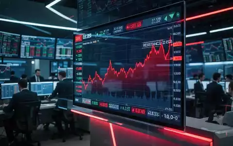 Digitale Kursanzeige mit roter Trendlinie an der 28.000er-Marke im NASDAQ 100. - Foto: über boerse-global.de