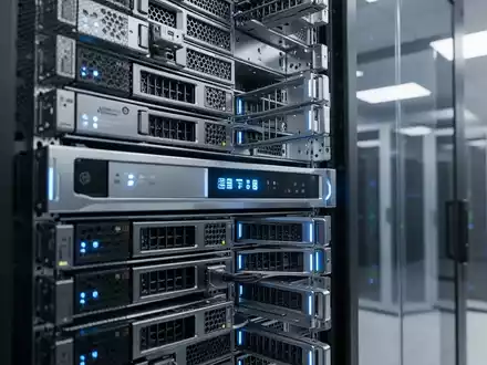Eine Reihe leistungsstarker Serverhardware in einem professionellen Rechenzentrum. - Foto: über boerse-global.de
