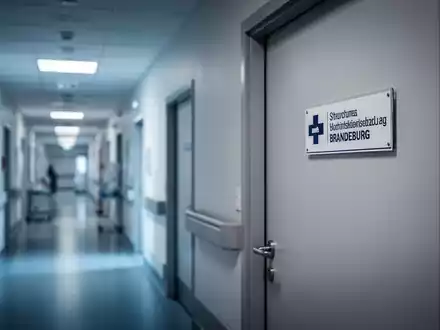 Ein verschlossener Krankenhausflur in einer modernen Klinik, der den Strukturwandel im Gesundheitswesen symbolisiert. - Foto: über boerse-global.de