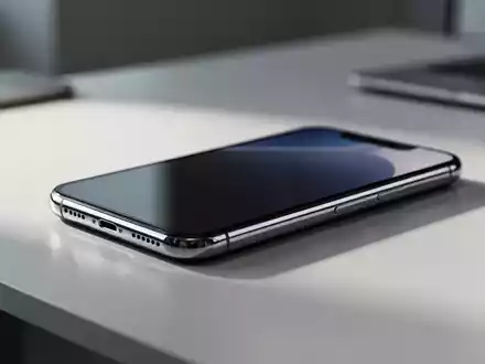 Nahaufnahme eines modernen Premium-Smartphones auf einem minimalistischen Schreibtisch, das potenzielle Preiserhöhungen für Mobilgeräte darstellt. - Foto: über boerse-global.de