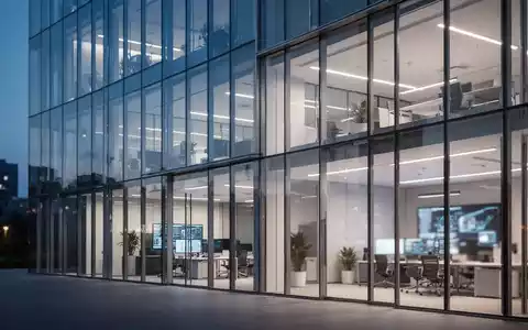 Moderne Glasfassade eines Bürogebäudes bei Dämmerung als Symbol für Unternehmensstrukturen und Personalentscheidungen. - Foto: über boerse-global.de