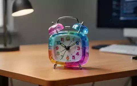 Miniatur-Retro-iMac-G3-Tischuhr und KI-Assistent auf modernem Holzschreibtisch. - Foto: über boerse-global.de