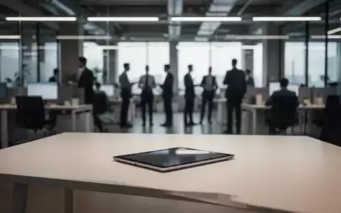 Ein modernes, helles Bürogebäude mit verschwommenen Silhouetten von Mitarbeitern im Hintergrund. - Foto: über boerse-global.de
