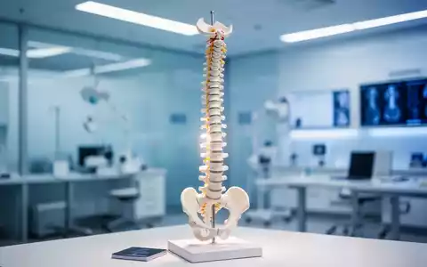 Ein anatomisches Modell der menschlichen Wirbelsäule in einer modernen medizinischen Praxisumgebung. - Foto: über boerse-global.de