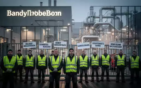 Warnstreik der Gewerkschaft NGG vor dem Haribo-Stammwerk in Bonn mit Mitarbeitern vor dem Werkstor. - Foto: über boerse-global.de