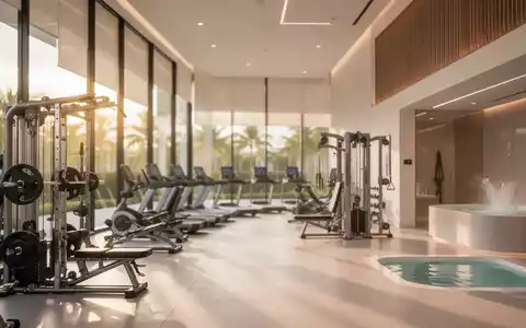 Modernes, weitläufiges Fitnessstudio in Florida mit hochwertigen Trainingsgeräten und einem hellen, technologischen Ambiente. - Foto: über boerse-global.de