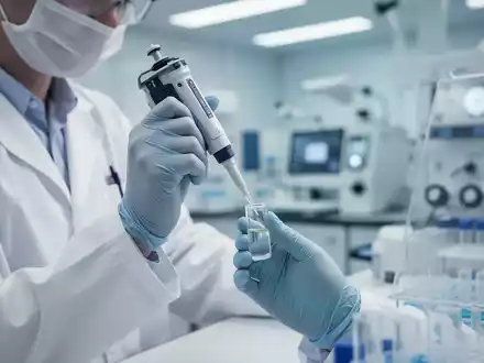 Wissenschaftler bei der Analyse einer Blutprobe in einem modernen medizinischen Labor zur Alzheimer-Forschung. - Foto: über boerse-global.de