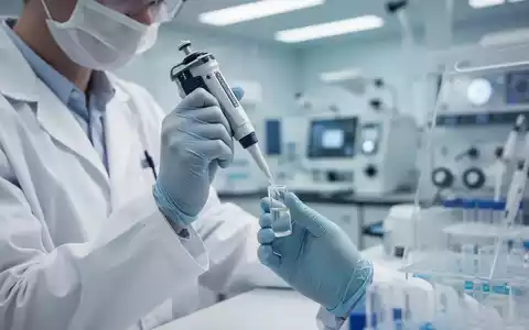 Wissenschaftler bei der Analyse einer Blutprobe in einem modernen medizinischen Labor zur Alzheimer-Forschung. - Foto: über boerse-global.de
