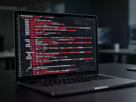 Programmiercode auf einem MacBook-Bildschirm als Symbol für eine kritische Sicherheitslücke in einer KI-Anwendung. - Foto: über boerse-global.de