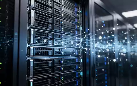 Hightech-Serverracks in einem Rechenzentrum, die fortschrittliche KI-Infrastruktur und autonome Agentensysteme repräsentieren. - Foto: über boerse-global.de
