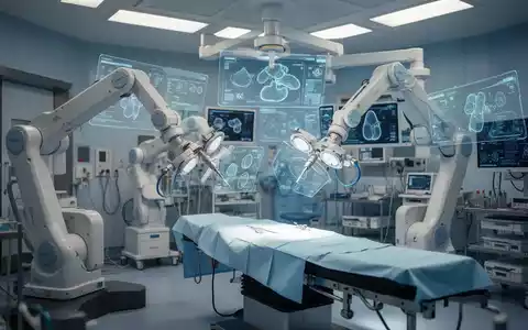 Modernes Operationssaal-Setting mit hochmoderner Robotik und Augmented-Reality-Technologie für chirurgische Eingriffe. - Foto: über boerse-global.de