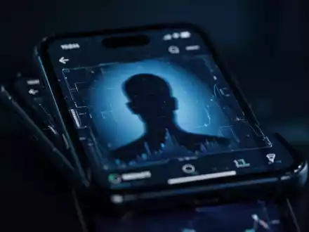 Smartphone mit einem verschwommenen digitalen Profilbild als Symbol für Online-Betrug und Love-Scamming. - Foto: über boerse-global.de