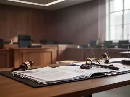 Ein moderner Gerichtssaal mit Dokumenten auf einem Tisch, der die juristische Auseinandersetzung um das Bankgeheimnis symbolisiert. - Foto: über boerse-global.de