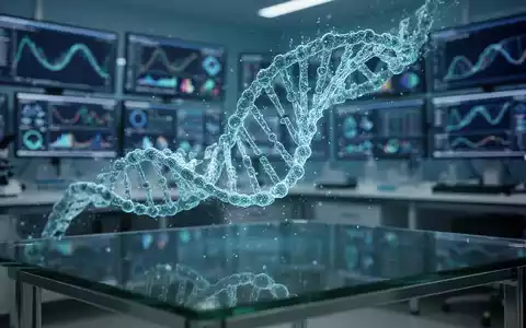 Holografische Darstellung einer DNA-Helix in einem hochmodernen Laborumfeld als Symbol für Genomforschung. - Foto: über boerse-global.de