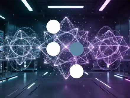Abstrakte Darstellung von Quantencomputing mit leuchtenden Partikeln in einer futuristischen Laborumgebung - Foto: über boerse-global.de