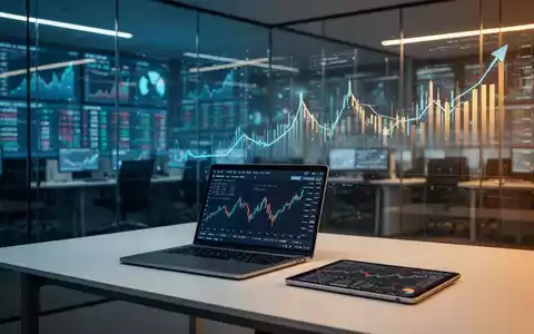 Moderne Büro-Umgebung mit digitalen Finanzdaten und Grafiken zur Marktanalyse auf Bildschirmen. - Foto: über boerse-global.de