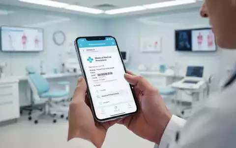 Person using a smartphone app to view a digital medical prescription in a modern clinical setting. - Foto: über boerse-global.de