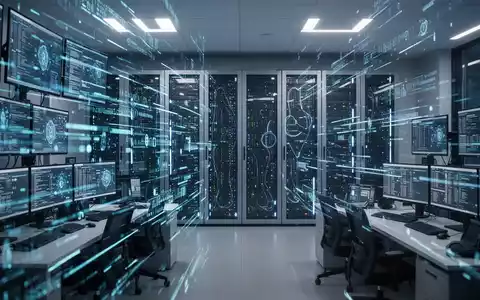 Modernes Sicherheitsoperationszentrum mit digitalen Datenströmen, die die föderale Cybersicherheitsinfrastruktur repräsentieren. - Foto: über boerse-global.de