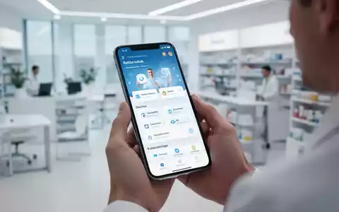 Smartphone mit digitaler Apotheken-App in professionellem Büro. - Foto: über boerse-global.de