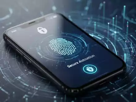 Nahaufnahme eines Smartphone-Bildschirms mit biometrischer Authentifizierungsoberfläche für sicheres Account-Login. - Foto: über boerse-global.de