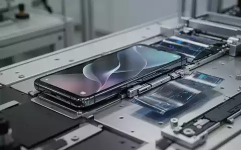 Nahaufnahme einer hochmodernen Smartphone-Fertigung mit Fokus auf Präzisionstechnik und Display-Komponenten. - Foto: über boerse-global.de
