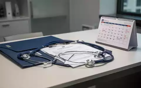 Ein Stethoskop und ein Aktenordner liegen auf einem Schreibtisch als Symbol für die Schnittstelle von Medizin und Recht. - Foto: über boerse-global.de