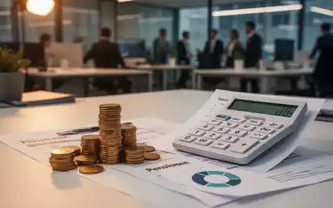 Ein Schreibtisch mit Taschenrechner und Geldstücken als Symbol für die Rentenversicherung und Minijobs. - Foto: über boerse-global.de