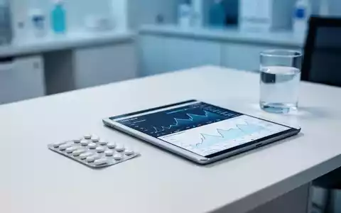 Ein Blister mit Medikamententabletten neben einem Tablet mit Gesundheitsdaten auf einem modernen Schreibtisch. - Foto: über boerse-global.de