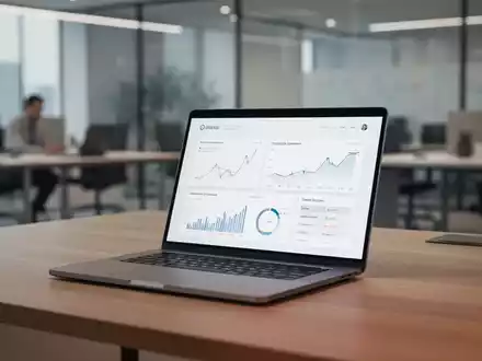 Moderner Arbeitsplatz mit Laptop zur elektronischen Steuererklärung in einer professionellen Büroumgebung. - Foto: über boerse-global.de