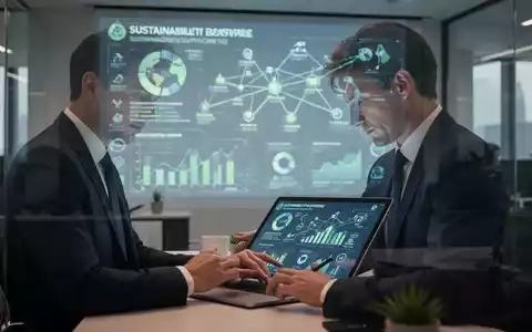 Führungskraft arbeitet an digitalen Nachhaltigkeitskennzahlen und Lieferkettendaten in einem modernen Büro. - Foto: über boerse-global.de
