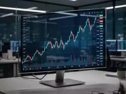 Steigende Börsenkurse auf einem digitalen Monitor in einem modernen Büro. - Foto: über boerse-global.de