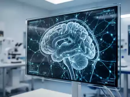 Abstrakte Visualisierung eines Gehirn-Scans in einer modernen medizinischen Forschungsumgebung. - Foto: über boerse-global.de