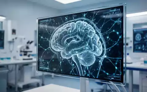Abstrakte Visualisierung eines Gehirn-Scans in einer modernen medizinischen Forschungsumgebung. - Foto: über boerse-global.de