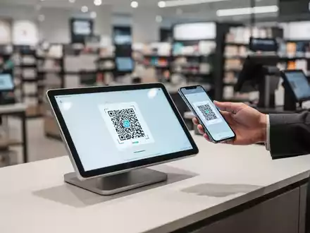 Kunde scannt einen digitalen QR-Code an einer modernen Ladenkasse zur elektronischen Belegausgabe. - Foto: über boerse-global.de