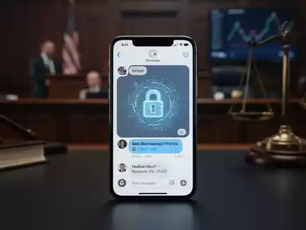 Ein Smartphone mit einem digitalen Schloss-Symbol auf dem Bildschirm in einer professionellen, büroähnlichen Umgebung. - Foto: über boerse-global.de
