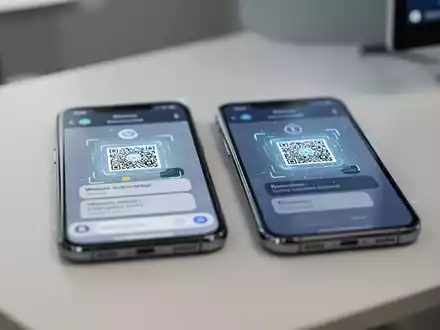 Zwei Smartphones nebeneinander, die plattformübergreifende verschlüsselte Nachrichtensynchronisation darstellen. - Foto: über boerse-global.de