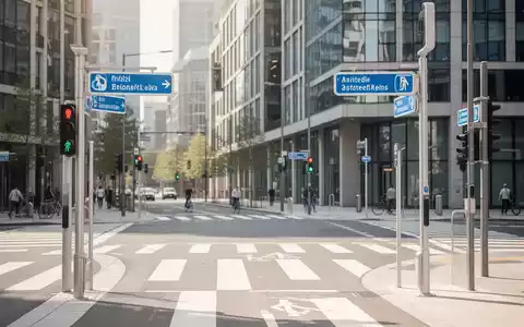 Eine moderne, barrierefreie Straßenkreuzung in einer Stadt mit klarer Beschilderung und sicheren Fußgängerüberwegen. - Foto: über boerse-global.de