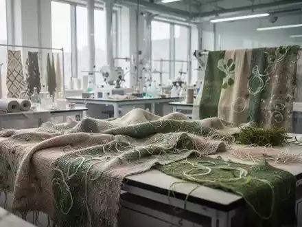 Nahaufnahme von hochwertigen Textilien in einem modernen Forschungslabor zur Veranschaulichung der Kreislaufwirtschaft. - Foto: über boerse-global.de