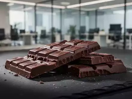 Hochwertige Schokoladentafeln auf dunklem Hintergrund, stimmungsvoll beleuchtet in professioneller Studio-Optik. - Foto: über boerse-global.de